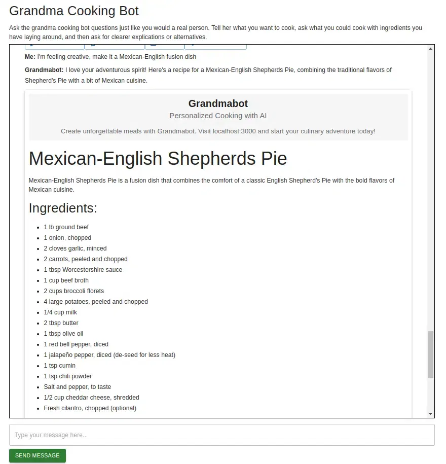 Pídele a tu chef que prepare una receta de una cocina específica.