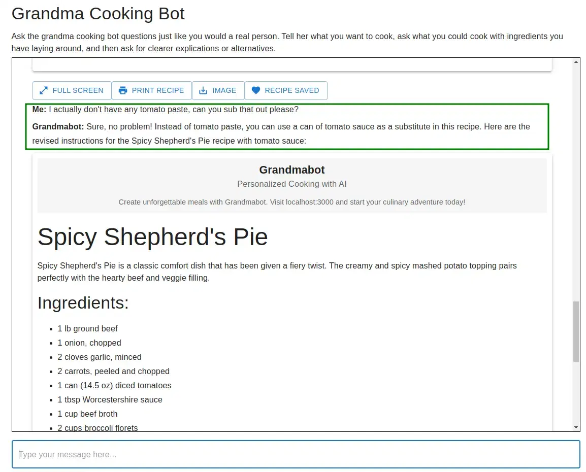 Substitute ingredients in and out of your recipe.