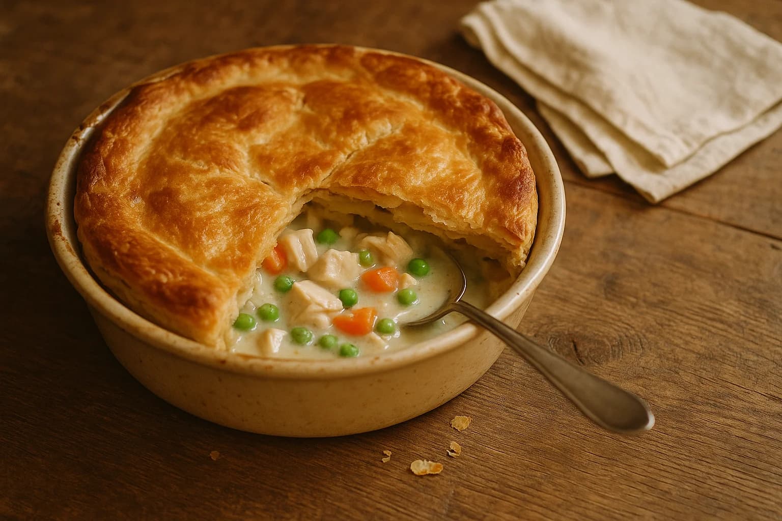 Homestyle chicken pot pie — comfort food recipe by Grandmabot