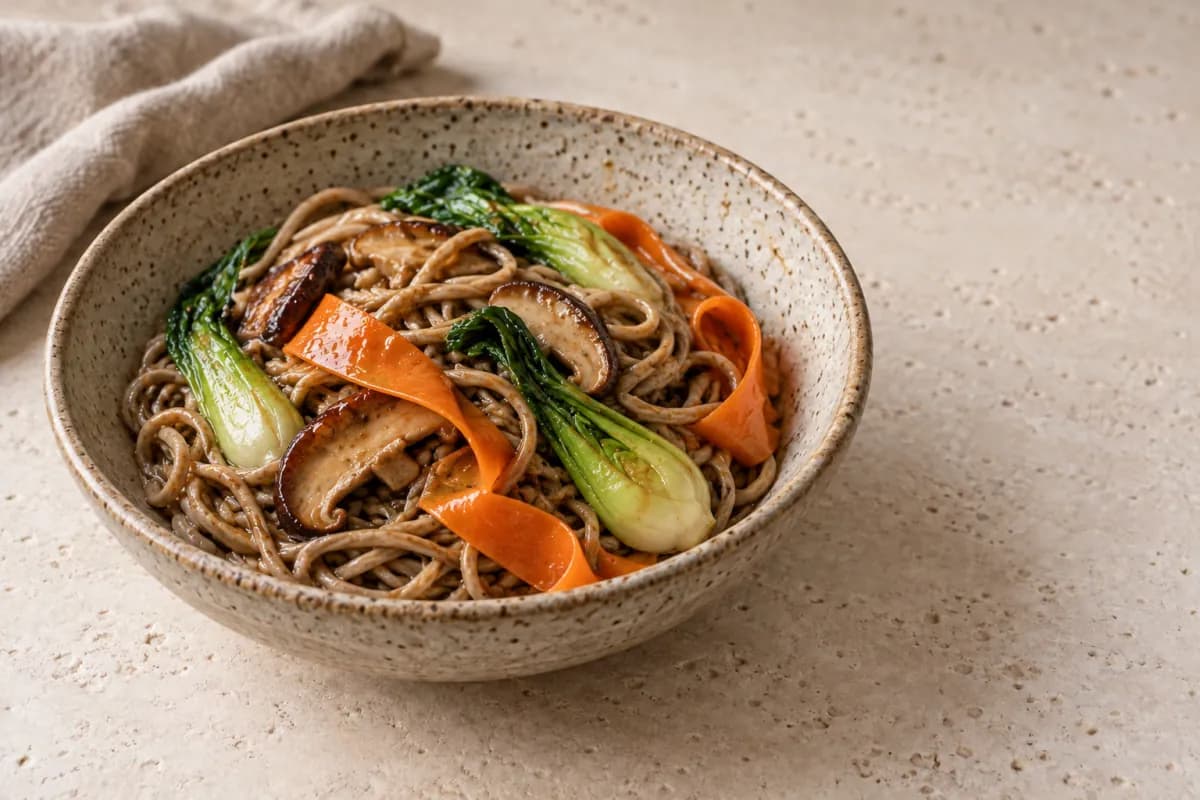 Ratatouille Pasta with Tofu and Bok Choy, Argentinian Cuisine dish