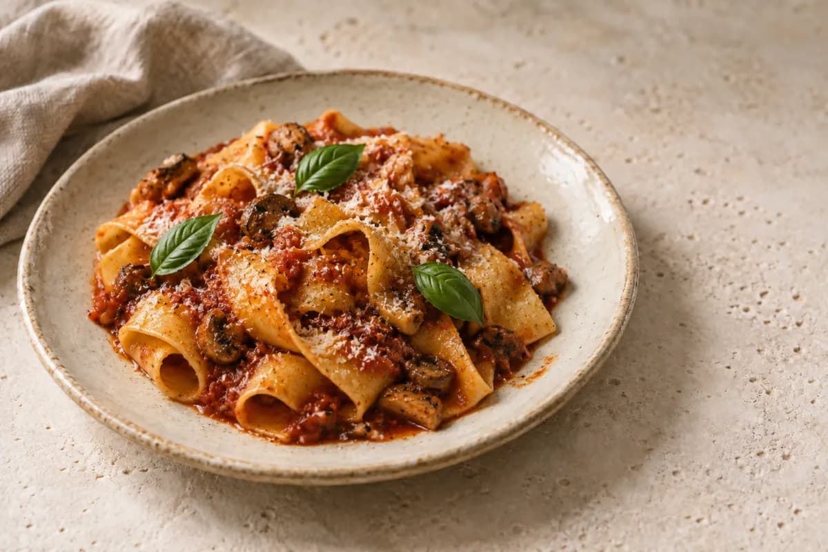 Ham Garlic Parmesan Cream Pasta, Muscle-Building Meals dish