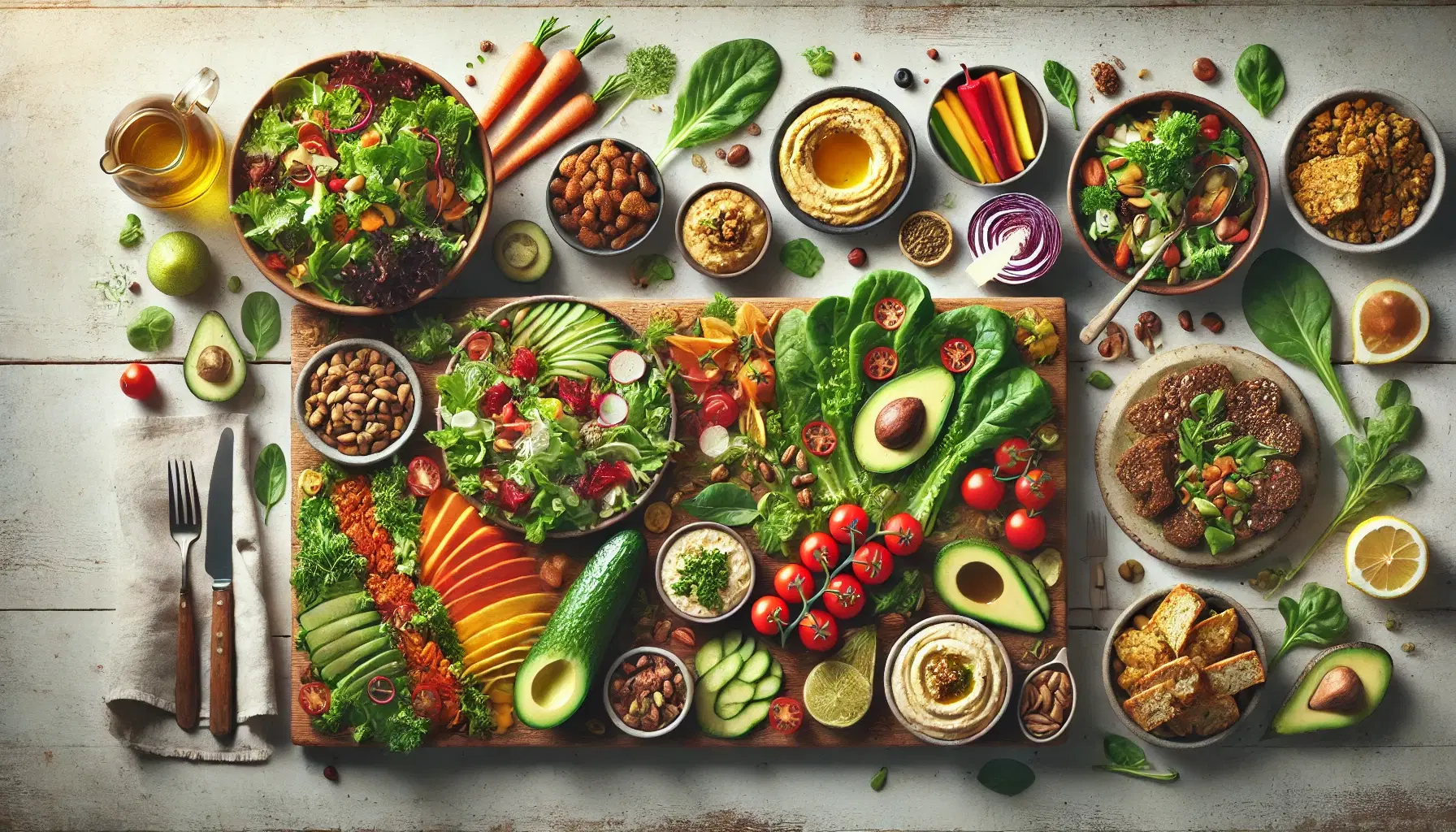 Fresh vegetables and plant-based ingredients