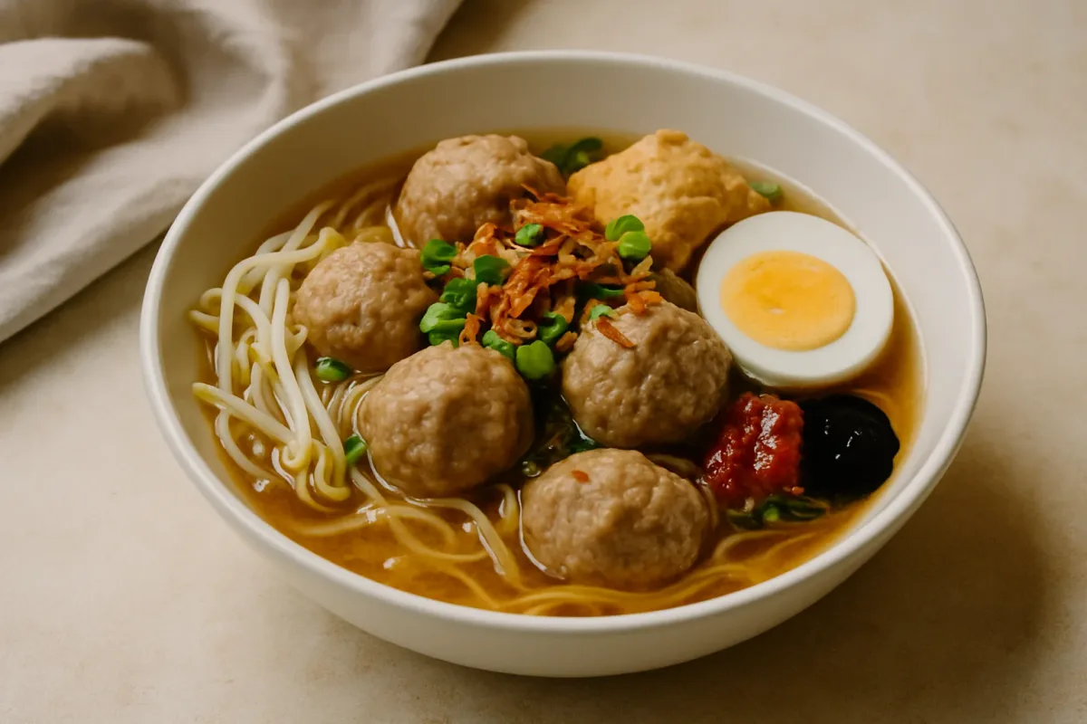 Bakso (Indonesian Beef Meatballs) with Savory Broth, Michelin-Star Pro Chef dish