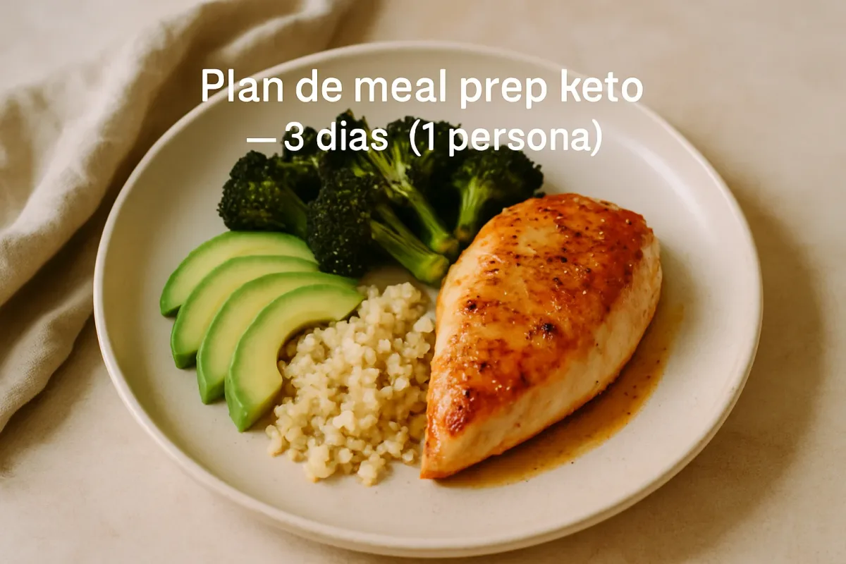 Plan de meal prep keto — 3 días (1 persona), Ketogenic Cuisine dish