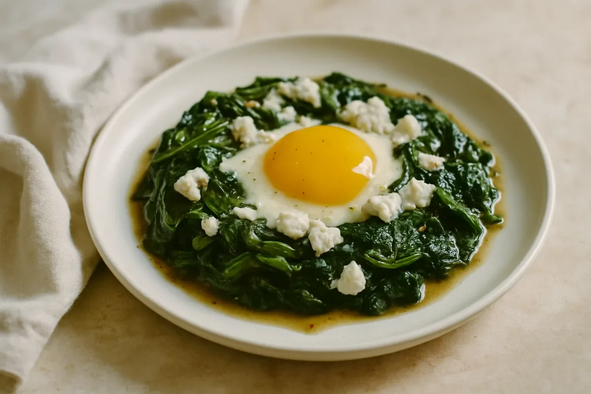 Spinach-Feta Egg Skillet (Day 2 — Breakfast), Ketogenic Cuisine dish