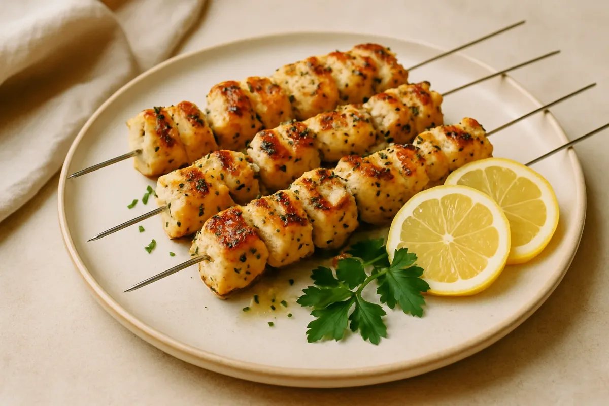 Brochetas de pollo al limón y hierbas (fáciles para buffet), Comfort Food & Home Cooking dish