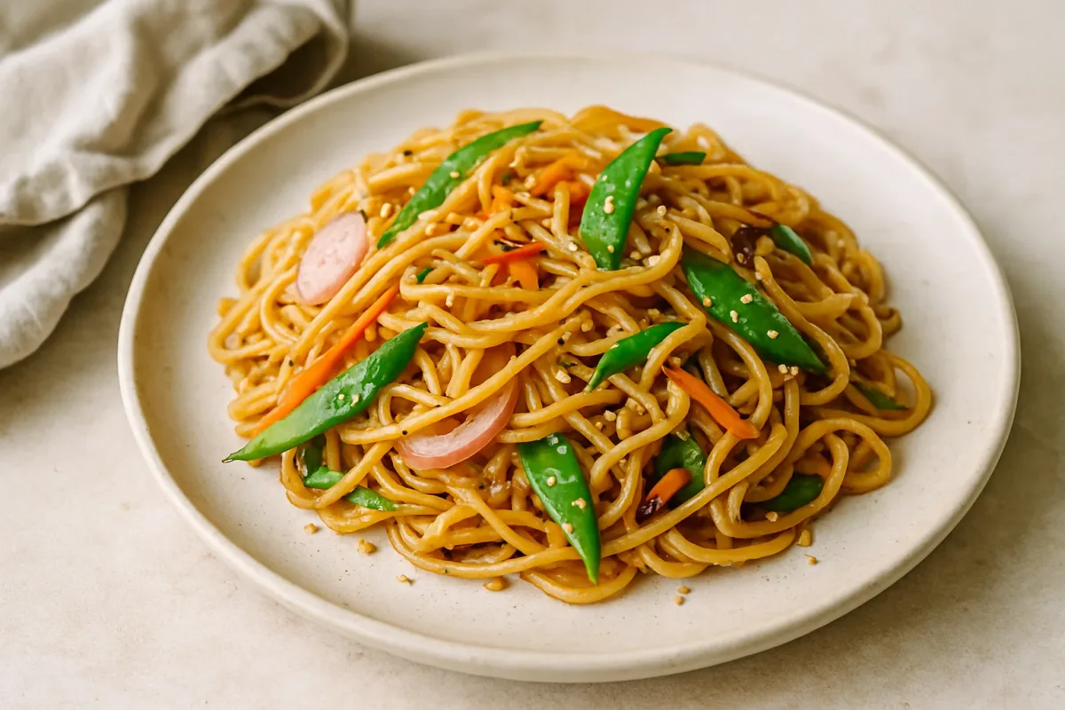 Pan-Fried Garlic Sesame Noodles (No Sauce), Michelin-Star Pro Chef dish