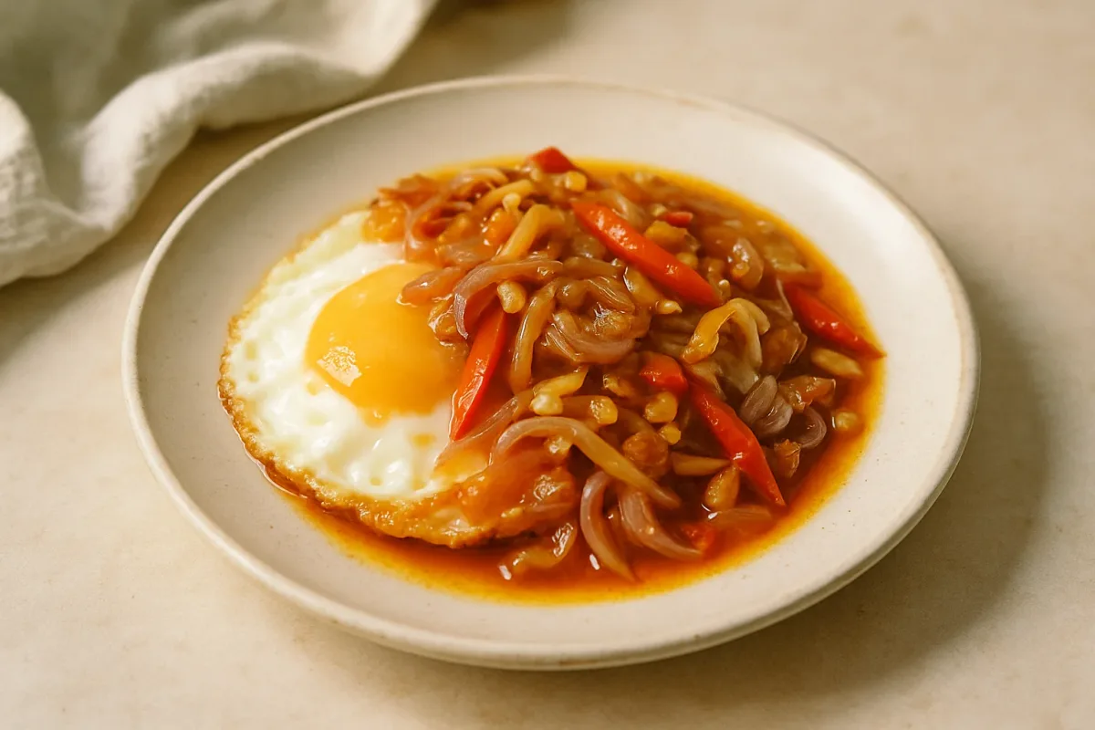Telur Goreng Sambal Bawang ala Chef, Michelin-Star Pro Chef dish