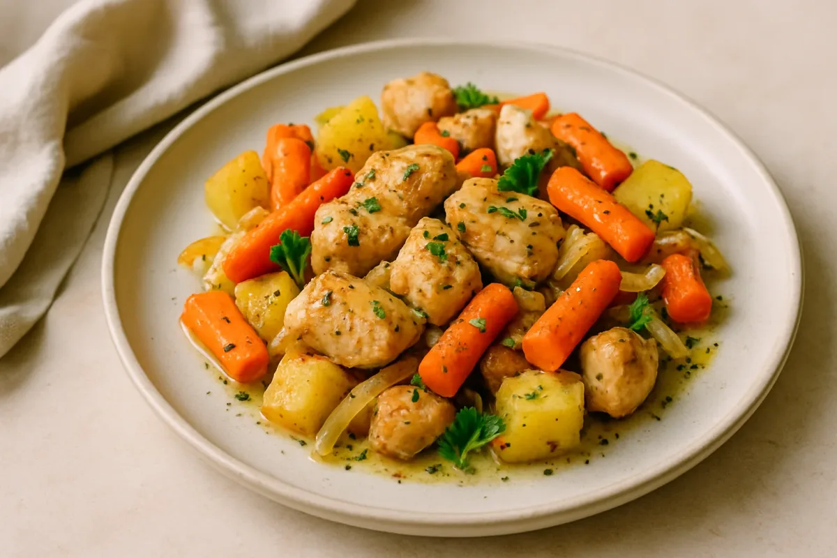 Grandmabot's Quick One-Pan Lemon-Herb Chicken and Veg (Gluten-Free), Comfort Food & Home Cooking dish