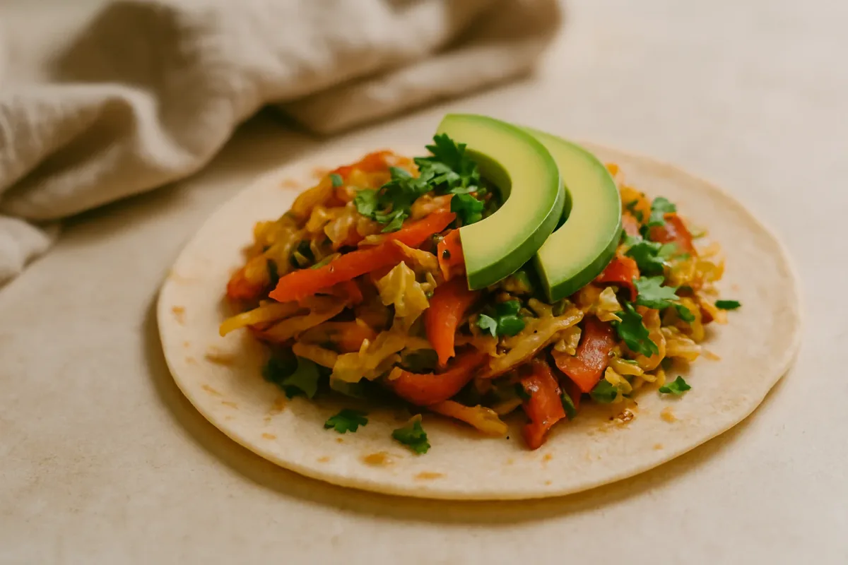 Vegan Cabbage, Pepper, and Onion Fajitas, Vegan Cuisine dish