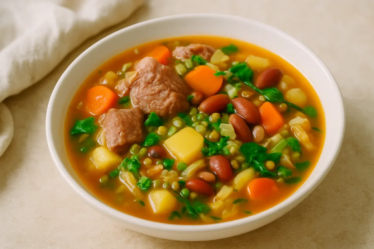 Mosh va loviya bilan sho‘rva (sabzavotli go‘shtli sho‘rva), Comfort Food & Home Cooking dish