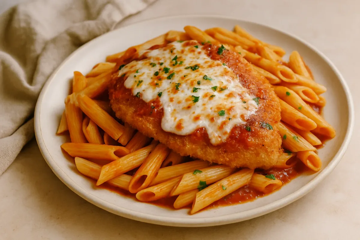 Guyanese-Style Chicken Parm with Penne — 12 Servings, Guyanese Cuisine dish