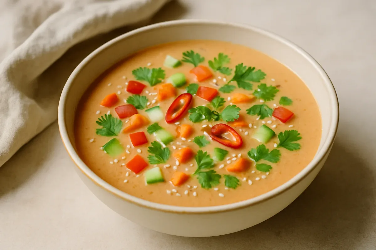 Sopa Thai Cremosa Raw, Vegan Cuisine dish