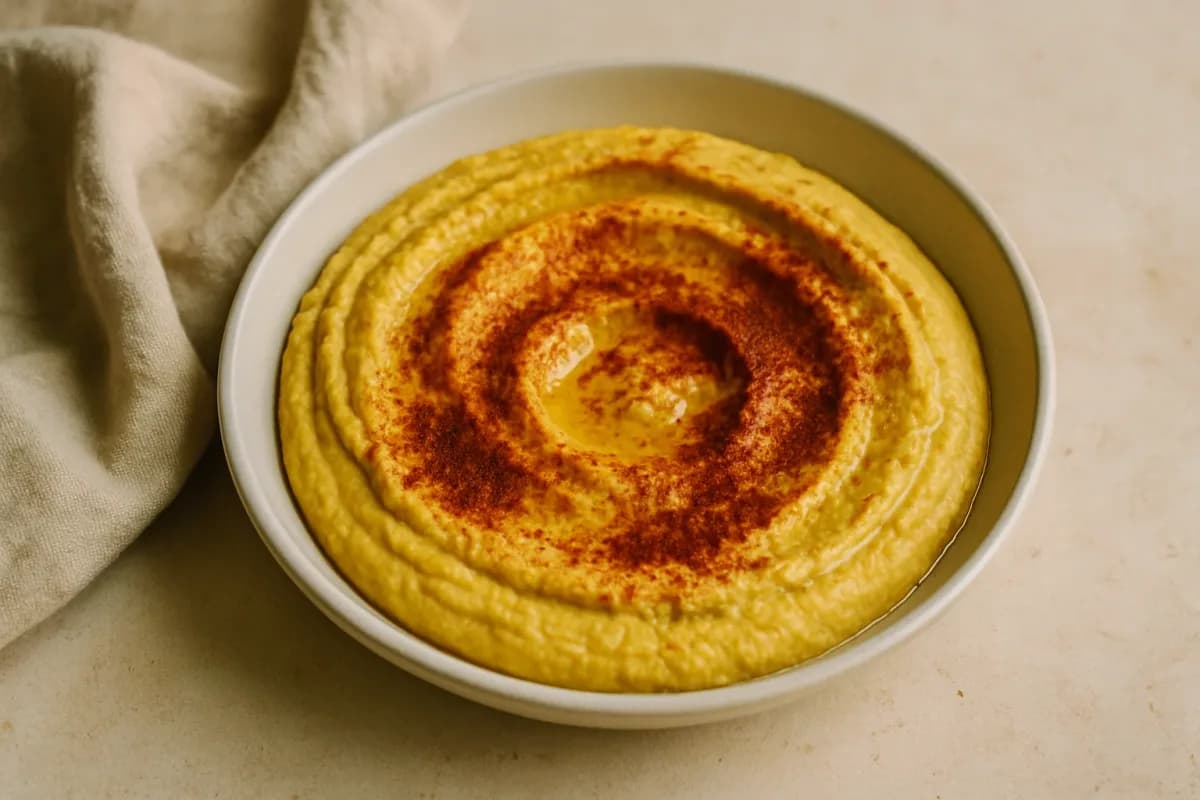 Smoky Turmeric Hummus with Paprika, Vegan Cuisine dish