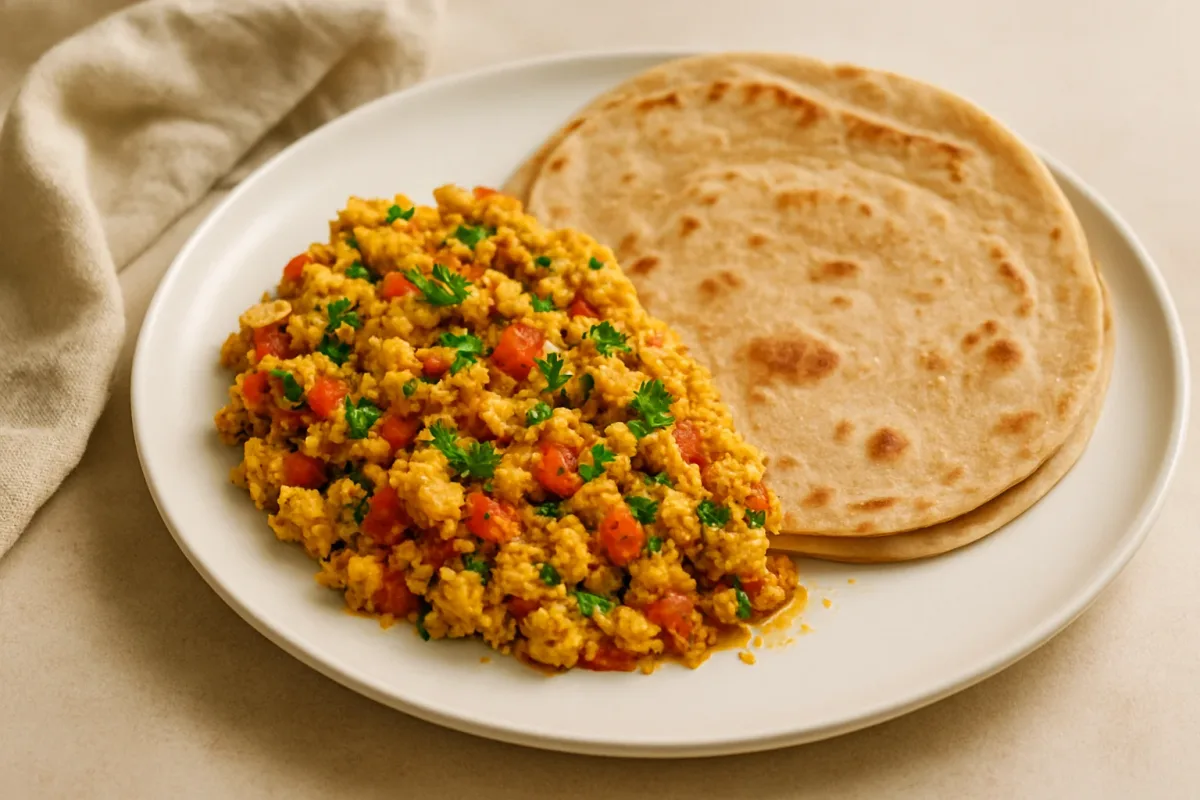 Egg Bhurji with Warm Chapati, Comfort Food & Home Cooking dish