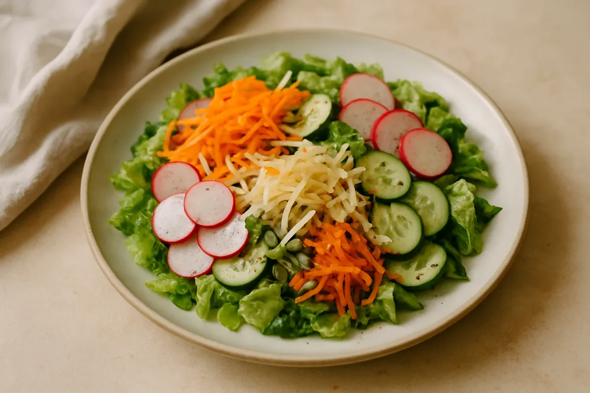 Gentle Monterey Jack Garden Salad, Vegetarian Cuisine dish